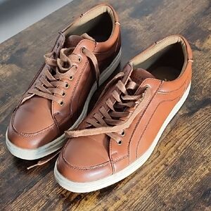 Perry Ellis Tan Leather Men's Sneakers